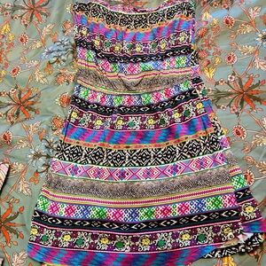 Billabong Multicolor Aztec Patterned Strapless Dress